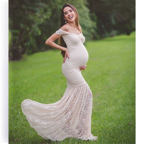 Womens Pregnant Photography Photo Props Wedding Dress Party Club Maxi Gown Maternity Dress