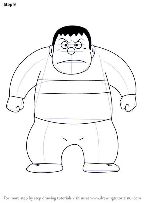 Learn How To Draw Takeshi Gouda From Doraemon Doraemon Step By Step