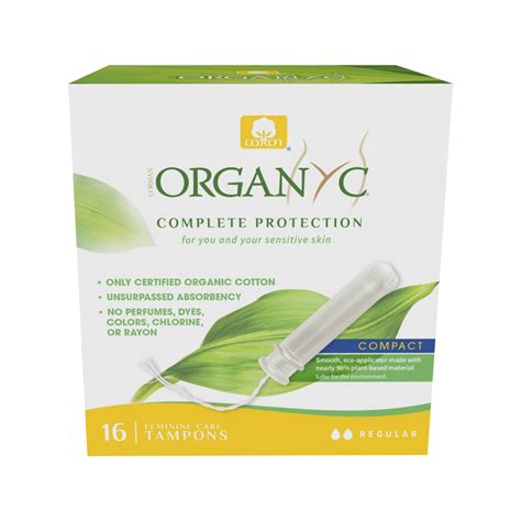 Organyc Organic Cotton Organic Based Compact Applicator Tampons For