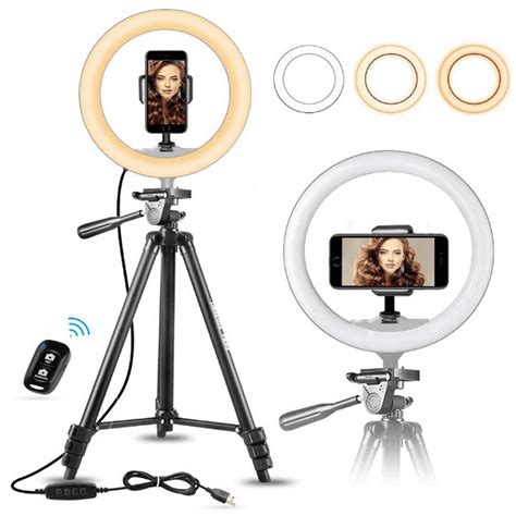 Ubeesize 10 Selfie Ring Light With Stand 50 Extendable Tripod