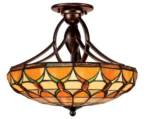 50cm retro tiffany style stained glass flush mount ceiling lamp light fixture meyda 108942 polaris oblong 48 inch wide mey china tfc a74 vintage 50cm retro tiffany style stained glass flush mount ceiling lamp light fixture. Quoizel TF1041EP Veranda Traditional Tiffany Semi Flush ...