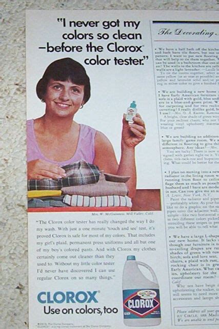 1973 Vintage Print Ad Clorox Laundry Bleach Mcguinness Mill Valley California Ebay