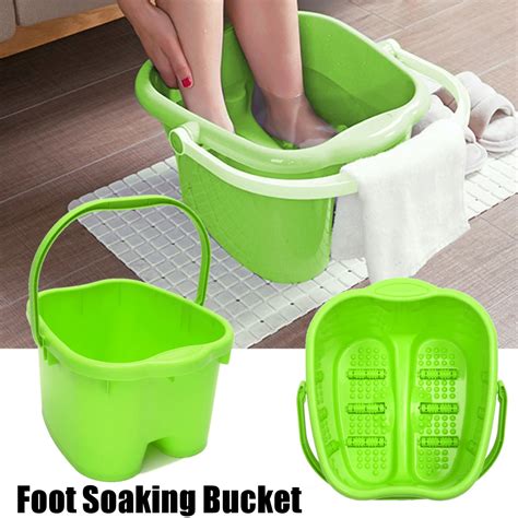 Foot Soaking Bucket Abs Plastic Foot Bath Tub Massage Roller Footbath Barrel Green Large Size
