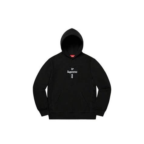 Supreme Cross Box Logo Hooded Sweatshirt Black Fw20 Fw20 Solesense
