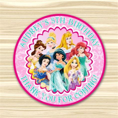 Princesses Favor Tag Princesses Thank You Tag Princesses Princess