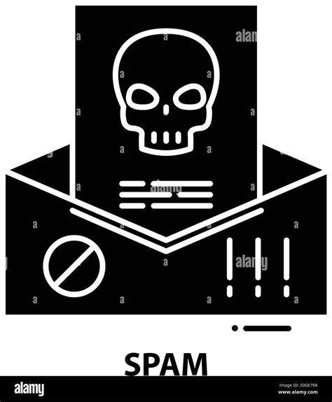 Spam Icon Black Vector Sign With Editable Strokes Concept Illustration Stock Vector Image