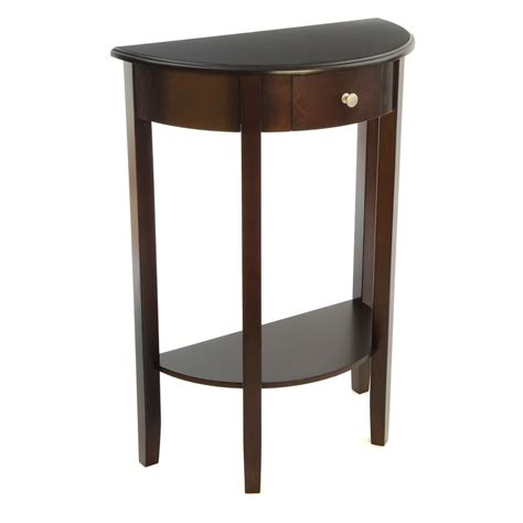 Bay Shore Collection Half Moonround Hall Table With Drawer Espresso
