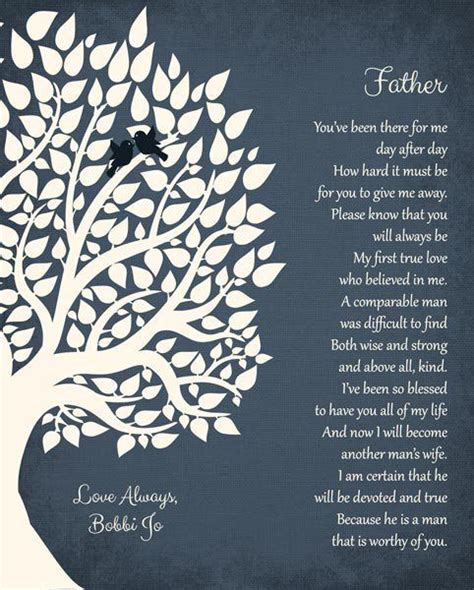 Thank You T For Dad Poem From Daughter On Wedding Day Personalized