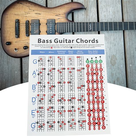 Exceart Electric Bass Finger Guide Chart String Guitar Chords Chart