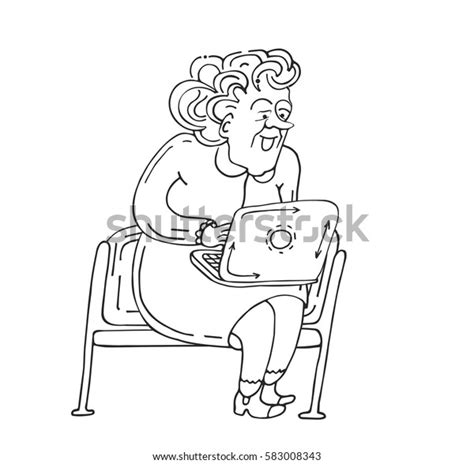 Grandmother Elderly Old Woman Sitting On Stock Vector Royalty Free