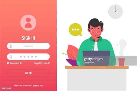Login Screen Landing Page Vector Design High Res Vector Graphic Getty