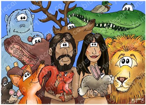 Facebook Advert Adam Eve And Animals Bible Cartoons