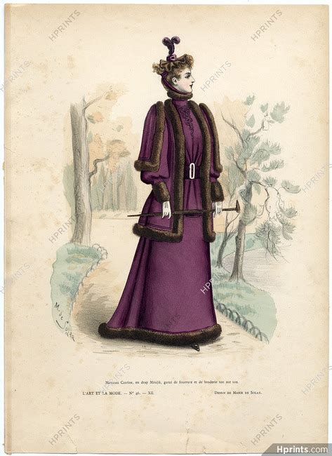 Lart Et La Mode 1891 N°46 Marie De Solar Colored Fashion