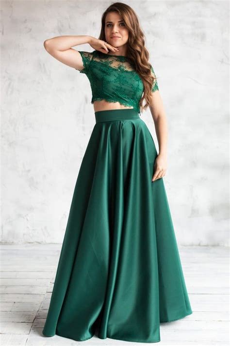 Elegant Formal Emerald Satin Full Skirt Circle Skirt Maxi Green
