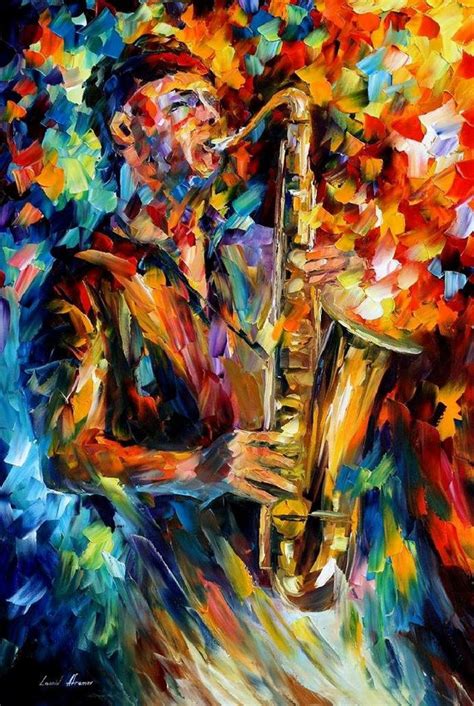 The Soul Of The Saxophone — Oil Painting On Canvas By Leonid Afremov