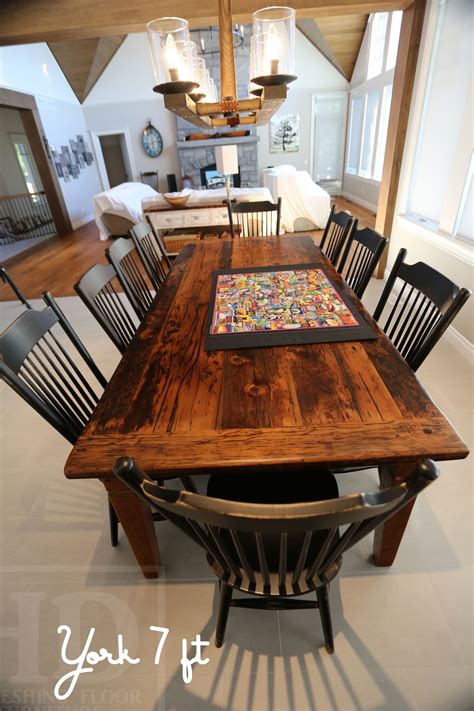 Reclaimed Wood Harvest Table Finished With Easy To Clean Durable Epoxy