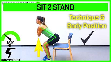 Sit To Stand Strengthening Exercise Tutorial Level 1 Online Physio