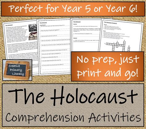 Uks2 The Holocaust Reading Comprehension Activity Teaching Resources