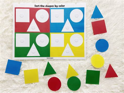 Colors And Shapes Sorting In 2021 Shape Sorting Activities Business