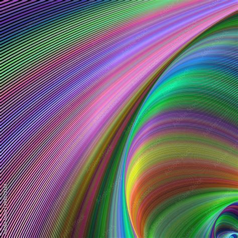 Abstract Colorful Curved Geometric Digital Art Stock Vector Adobe Stock