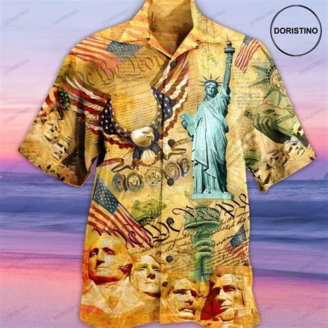 American Flag Eagle And Statue Of Liberty Awesome Hawaiian Shirt