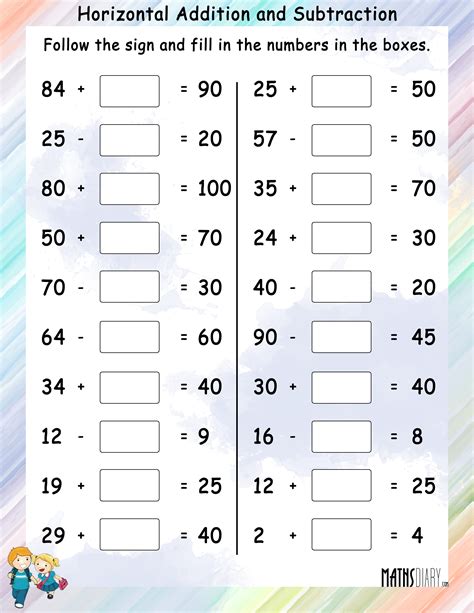 Basic Addition And Subtraction Worksheets