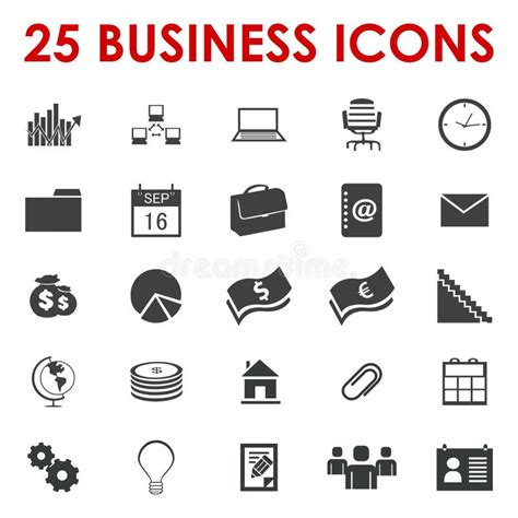 Business Office Icons Stock Illustration Illustration Of Connected