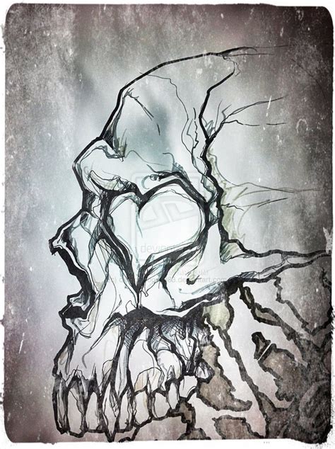 Hearts Skull By Demon1984 On Deviantart Heart Drawing Drawings