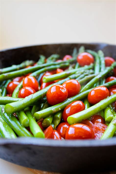 It is one of the 10 most popular recipes on my cooking blog. Sautéed Asparagus and Cherry Tomatoes