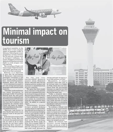 Minimal Impact On Tourism Pressreader