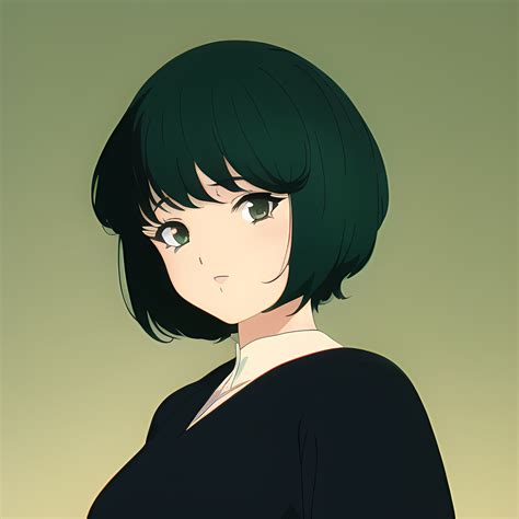 Masaüstü Novel Ai Anime Girls Minimalizm Basit Arka Plan Yeşil