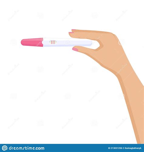 Positive Pregnancy Or Ovulation Test In Woman Hand Flat Vector Illustration Stock Vector