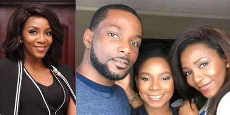 Genevieve Nnaji Strikes A Pose With Her Daughter And Son In Law