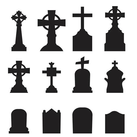 Tombstone Silhouette Icons Isolated On White Background Stock Vector Image By ©k3star 67259125