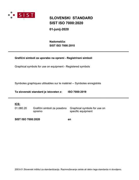 Iso 70002019 Graphical Symbols For Use On Equipment — Registered Symbols