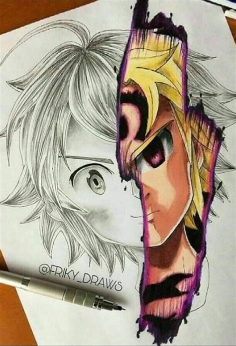 Meliodas Anime Drawing Styles Seven Deadly Sins Anime Drawings