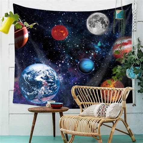 Starry Galaxy Planet Universe Outer Space Nebula Tapestry Wall Hanging