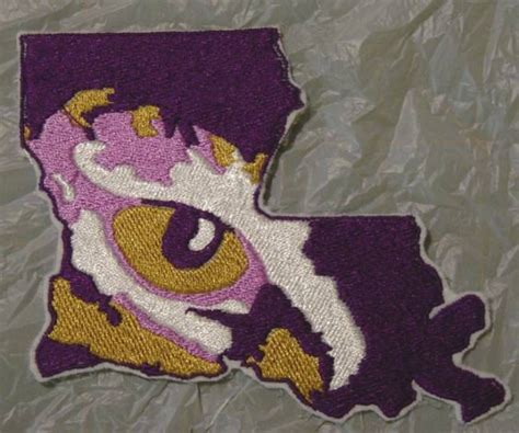 Lsu Louisiana Eye Of The Tiger Embroidered Iron On Applique Patch