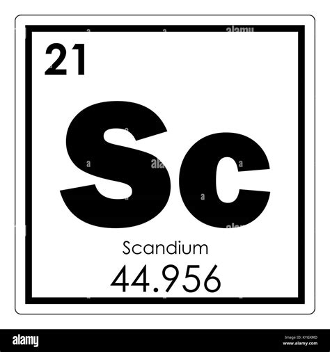 Scandium Chemical Element Periodic Table Science Symbol Stock Photo Alamy