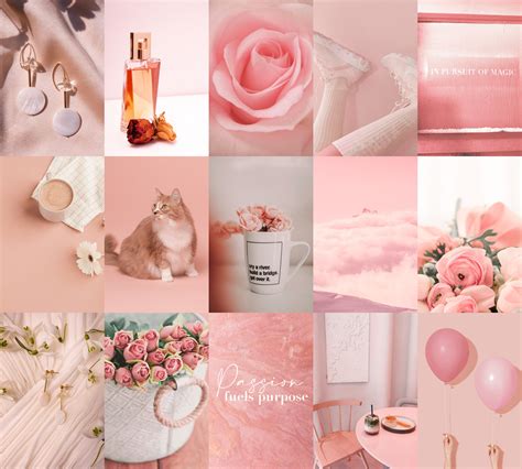 Aesthetic Wall Collage Kit Digital Vsco Blush Baby Pink Etsy