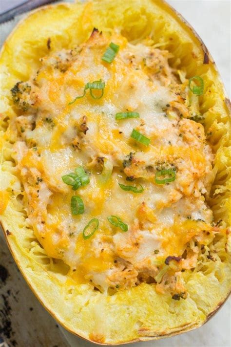 Divide butter chicken mixture evenly among the boats, return to the oven and bake for another 10 minutes. Buffalo Chicken Spaghetti Squash Boats | Recipe (With ...