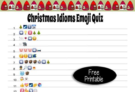 Free Printable Christmas Idioms Emoji Quiz With Answer Key Christmas