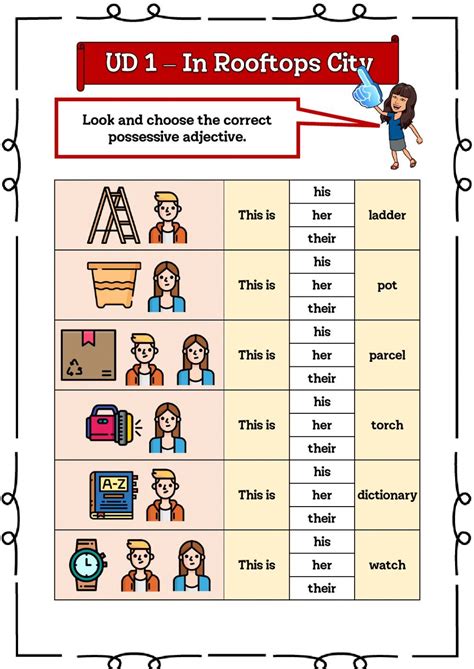 Possessive adjectives online worksheet for 4º Primaria You can do the