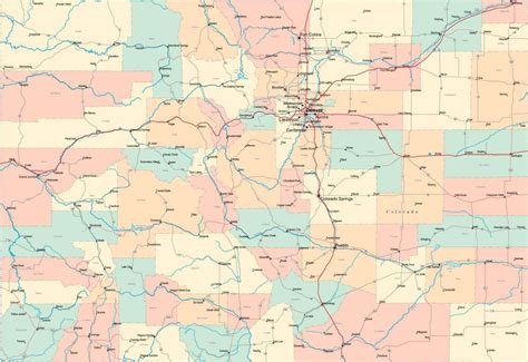 Colorado State Map In Multi Color Fit Together Style To