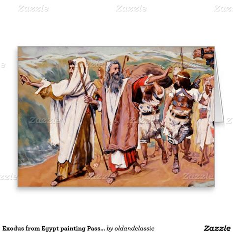 Exodus From Egypt Painting Passover Greeting Cards