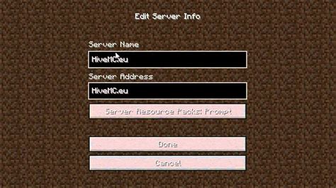 This ip is a referred to as the server address and is used to connect to the server from the multiplayer section on the minecraft client. The Hive server name and ID address - YouTube