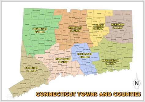 Connecticut Map State Town And County Printable Pdf Connecticut Entertainer