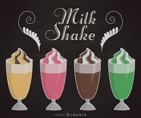Milkshake Illustrations Set Vector Download