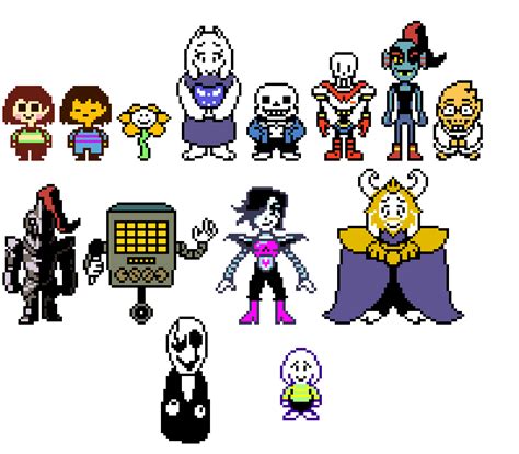 Undertale All Main Characters Cast Overworld Sprites Pixel Art Maker