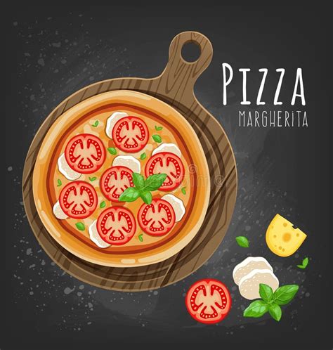 Margherita Pizza Stock Vector Illustration Of Crust 121665171